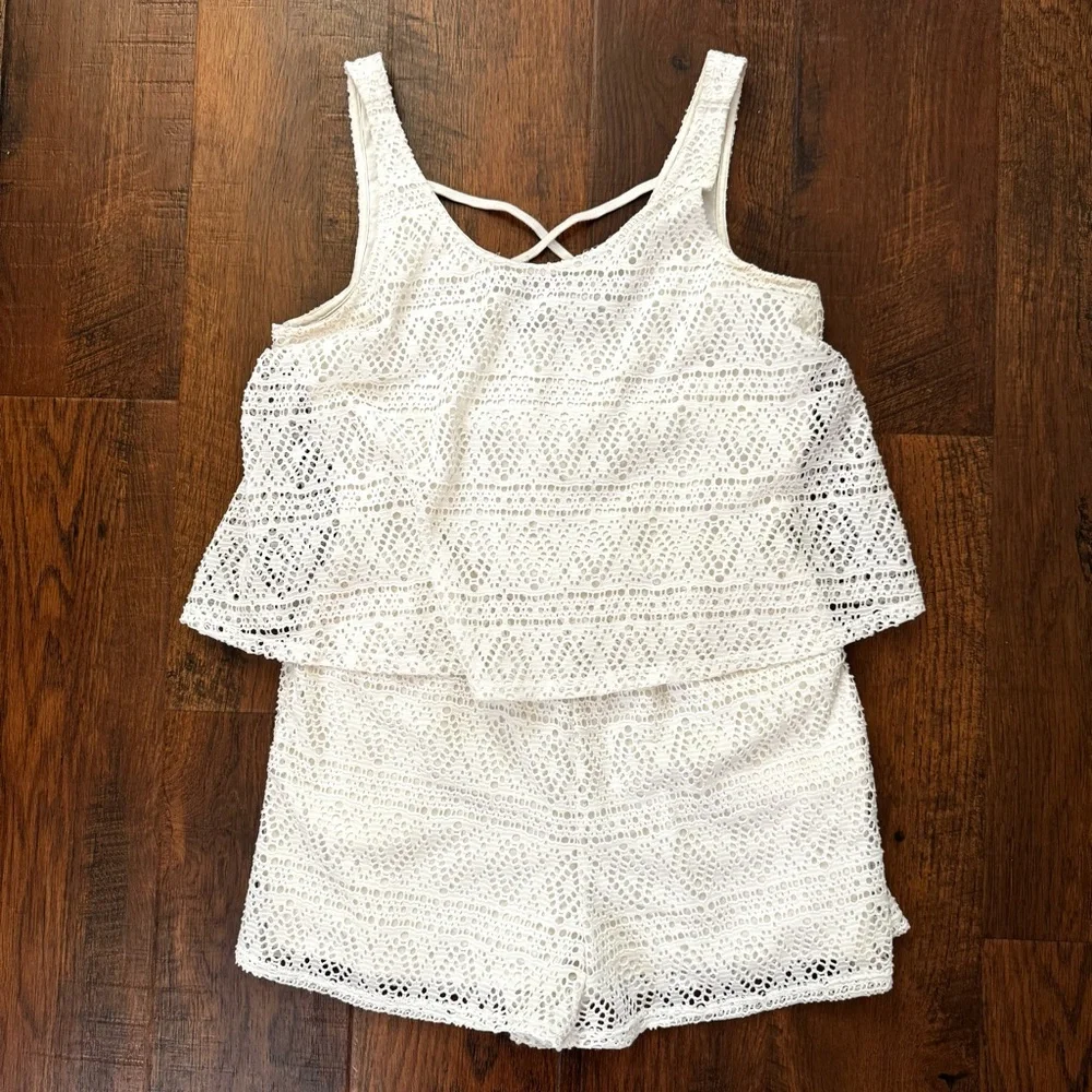 EXPRESS lace eyelet romper, size S/P